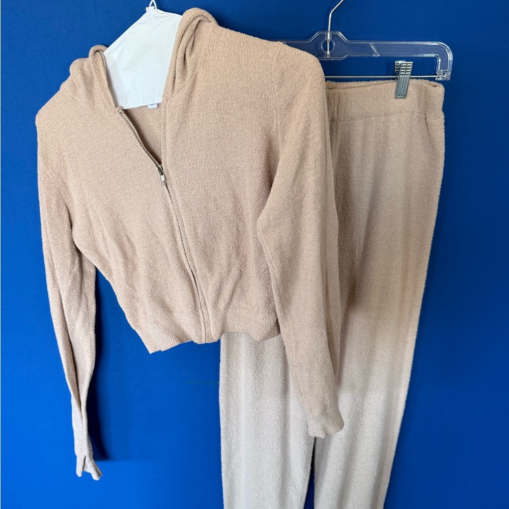 Tic Toc Cozy Beige Hooded Jumpsuit